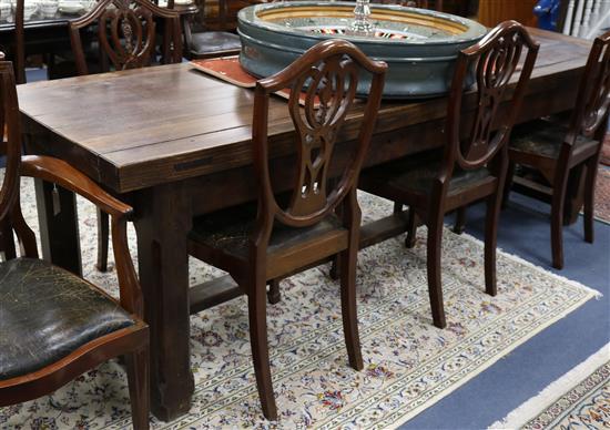 An elm refectory table W.244cm